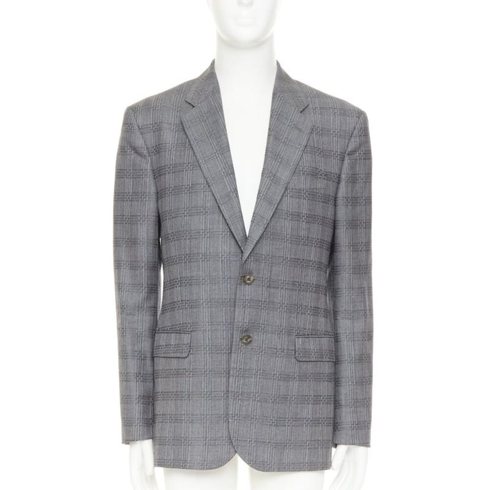 Versace Wool Silk Plaid Blazer
